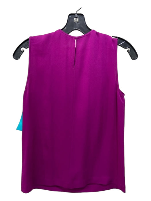 Diane Von Furstenberg Size 0 Purple Silk Round Neck Sleeveless Top Purple / 0