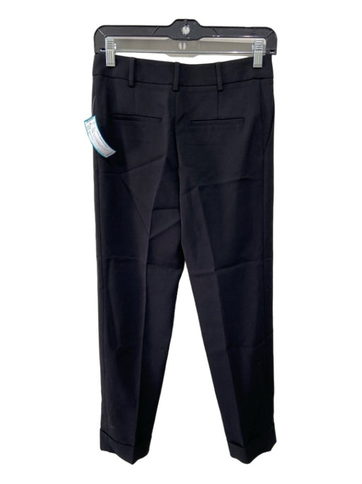 Tamara Mellon Size 0 Black Viscose Mid Rise hook & zip Cuffed Tapered Pants Black / 0