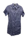 Theory Size 0 Chambray Linen Collared Button Up Short Sleeve Shift Dress Chambray / 0