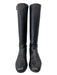 Tory Burch Shoe Size 9 Black Leather Knee High Stacked Heel Gold Hardware Boots Black / 9