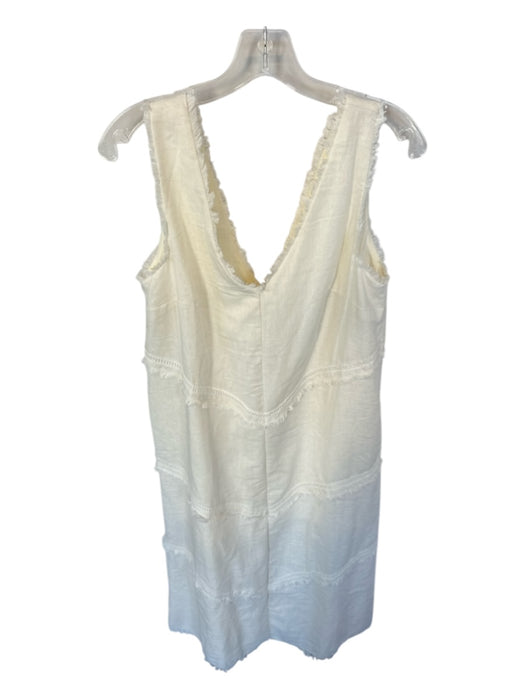 La Lavon Size M Cream Cotton Blend Sleeveless Raw Hem Maxi Dress Cream / M