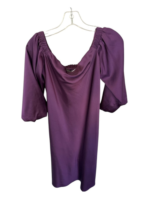 Banana Republic Size M Plum Polyester Off Shoulder Silky Look Square Neck Dress Plum / M