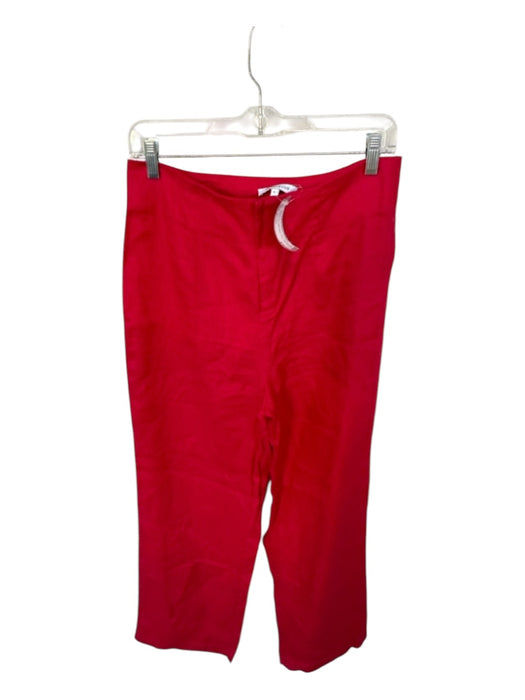 Olivaceous Size L Red Linen High Waist Wide Leg Pants Red / L