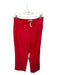 Olivaceous Size L Red Linen High Waist Wide Leg Pants Red / L