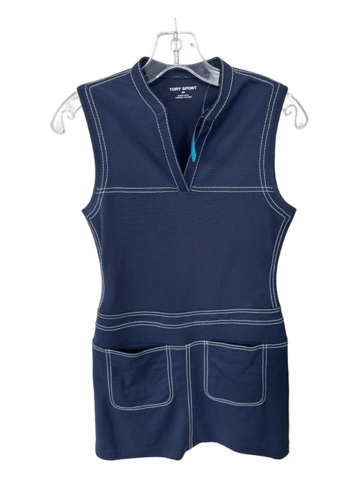 Tory Sport Size S Navy & white Polyester Sleeveless Stitching Athletic Dress Navy & white / S