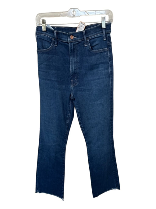 Mother Size 30 Dark Wash Cotton Blend High Waist Bootcut Raw Hem Jeans Dark Wash / 30
