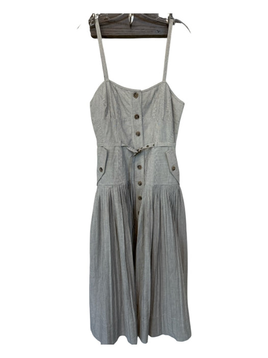 Ulla Johnson Size 8 Blue & White Cotton Spaghetti Strap Pinstripe Maxi Dress Blue & White / 8