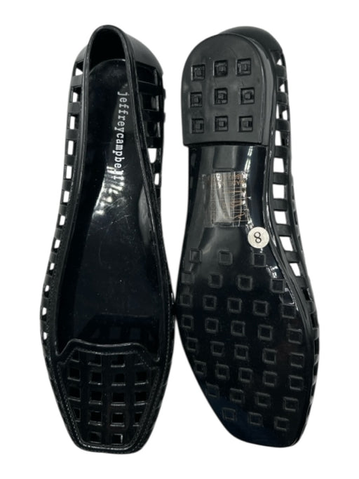 Jeffrey Campbell Shoe Size 8 Black Rubber Perforated Jelly Flats Black / 8
