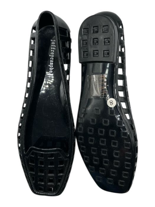 Jeffrey Campbell Shoe Size 8 Black Rubber Perforated Jelly Flats Black / 8