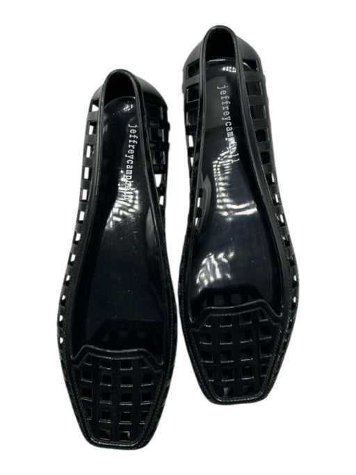 Jeffrey Campbell Shoe Size 8 Black Rubber Perforated Jelly Flats Black / 8
