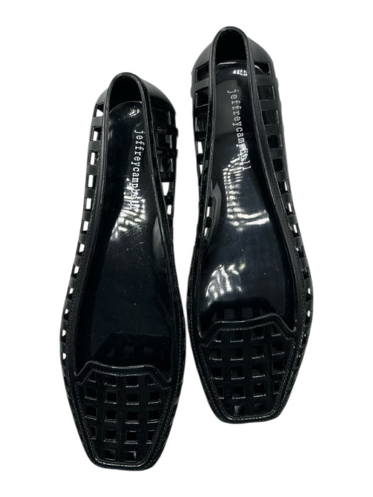 Jeffrey Campbell Shoe Size 8 Black Rubber Perforated Jelly Flats Black / 8