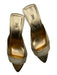 Zara Shoe Size 38 Gold Vegan Leather Metallic Pointed Toe Stiletto Mules Gold / 38