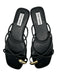 Steve Madden Shoe Size 7.5 Black & Gold Vegan Leather Toe Strap Sandals Black & Gold / 7.5