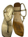 Marc Fisher Shoe Size 8 Gold Leather Thong Metallic Sandals Gold / 8