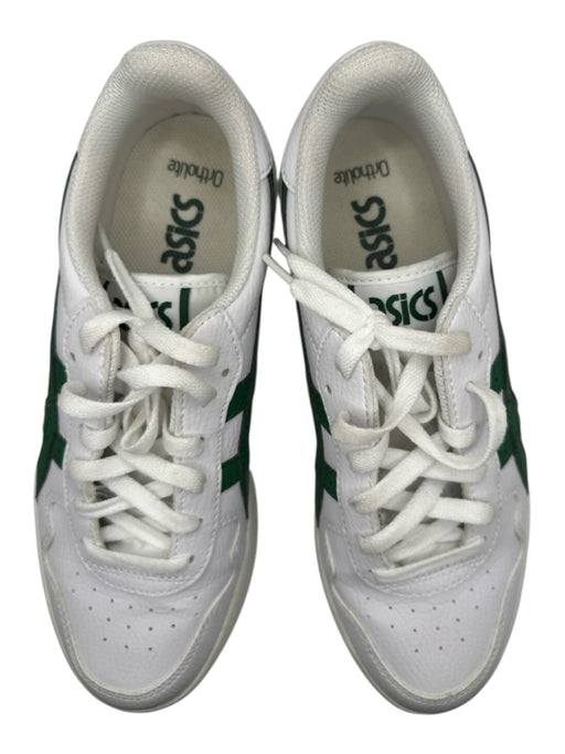 Asics Shoe Size 8 White & Green Leather Platform Athletic Sneakers White & Green / 8