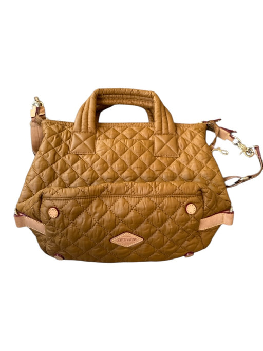 MZ Wallace Light Brown Nylon Quilted Top Handles Crossbody Strap Bag Light Brown / M