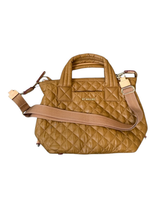 MZ Wallace Light Brown Nylon Quilted Top Handles Crossbody Strap Bag Light Brown / M