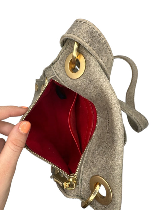 Hammitt Taupe & Gold Leather Outer Pocket Crossbody Zip Close Bag Taupe & Gold / XS