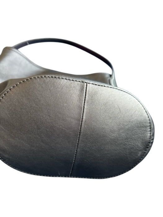 J. Crew Black Cow Leather Top Handle bucket Tie Closure Bag Black / M