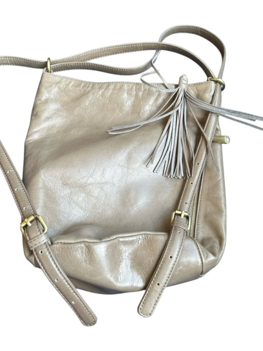 Hobo Taupe Leather Tassel bucket Bag Taupe / M