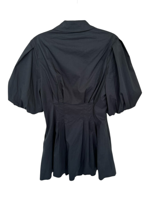 Jonathan Simkhai Size Est M Black Cotton Blend 3/4 Balloon Sleeve Collar Dress Black / Est M