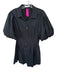 Jonathan Simkhai Size Est M Black Cotton Blend 3/4 Balloon Sleeve Collar Dress Black / Est M