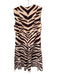 Elizabeth James the Label Size M Peach & brown Cotton Sleeveless Back Zip Dress Peach & brown / M