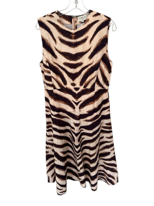 Elizabeth James the Label Size M Peach & brown Cotton Sleeveless Back Zip Dress Peach & brown / M
