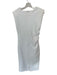 Zara Size L White Polyester Cap Sleeve Gathered Side Maxi Dress White / L