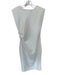 Zara Size L White Polyester Cap Sleeve Gathered Side Maxi Dress White / L