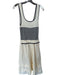 Moon River Size M Cream & Navy Cotton Blend Knit Top Striped Maxi Dress Cream & Navy / M