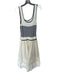 Moon River Size M Cream & Navy Cotton Blend Knit Top Striped Maxi Dress Cream & Navy / M