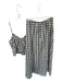 Sunday Ritual Size L White & Black Cotton Spaghetti Strap Checkered Skirt Set White & Black / L