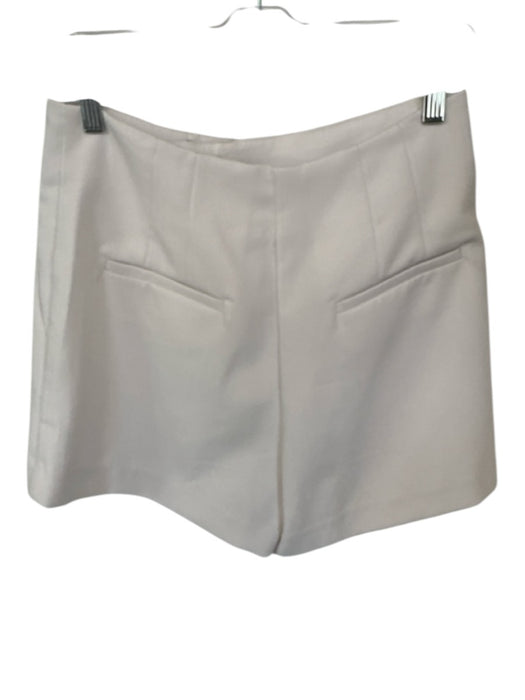 En Saison Size Est M Bone Polyester High Waist Front Pockets Shorts Bone / Est M