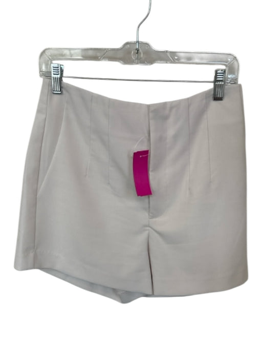 En Saison Size Est M Bone Polyester High Waist Front Pockets Shorts Bone / Est M