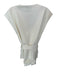 Donna Karan Size 8 Off White Cotton Blend Cap Sleeve 1 Button Sash Belt Top Off White / 8