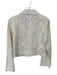 Camila Coelho Size 10 Creme Cotton Long Sleeve Eyelet Button Down Jacket Creme / 10