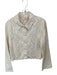 Camila Coelho Size 10 Creme Cotton Long Sleeve Eyelet Button Down Jacket Creme / 10