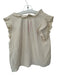 XiRENA Size L Tan Cotton Cap Sleeve Gauze V Neck Top Tan / L