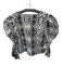 Olivia James the Label Size S Navy & white Cotton Long puff sleeve Abstract Top Navy & white / S