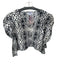 Olivia James the Label Size S Navy & white Cotton Long puff sleeve Abstract Top Navy & white / S