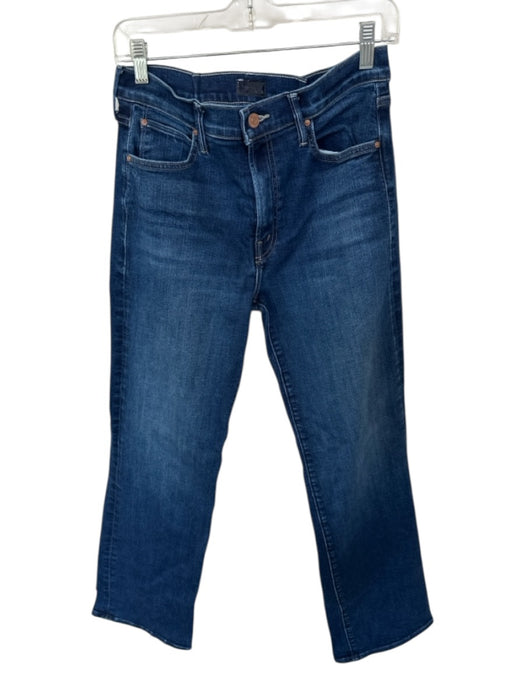 Mother Size 29P Dark Wash Cotton Blend High Waist Straight Leg Jeans Dark Wash / 29P