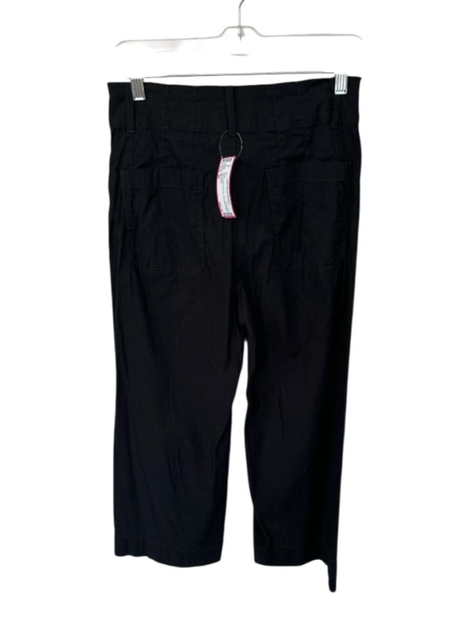 Maeve Size 28 Black Linen & Viscose High Waist Wide Leg Pants Black / 28