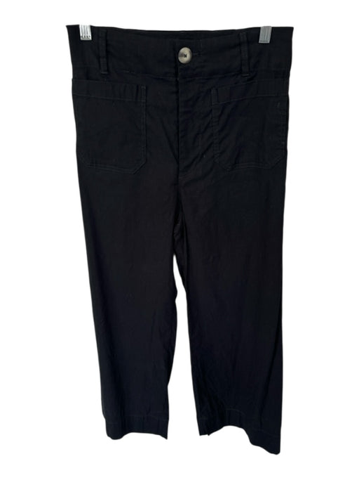 Maeve Size 28 Black Linen & Viscose High Waist Wide Leg Pants Black / 28