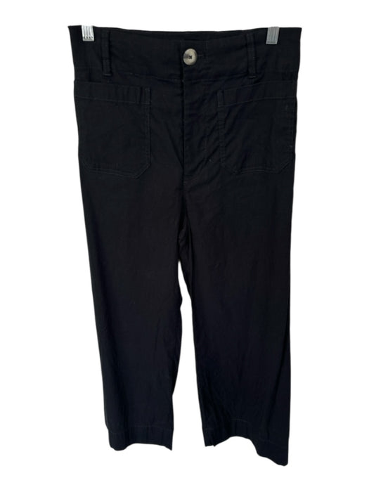 Maeve Size 28 Black Linen & Viscose High Waist Wide Leg Pants Black / 28