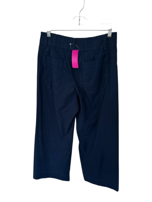 Maeve Size 28 Navy Linen & Viscose High Waist Wide Leg Pants Navy / 28