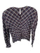 Veronica Beard Size 6 Purple & White Cotton Blend Shoulder Pads Plaid Top Purple & White / 6