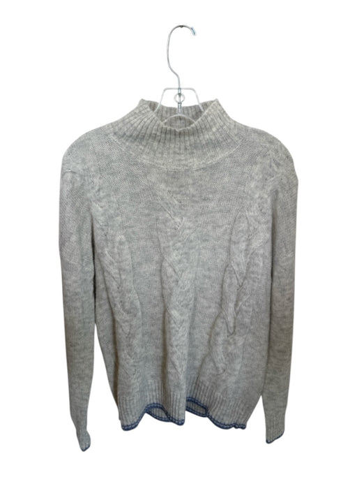 Vineyard vines Size S Gray & Blue Wool Blend Mock Neck Cable Knit Sweater Gray & Blue / S
