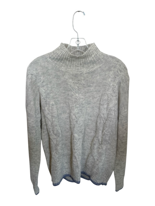 Vineyard vines Size S Gray & Blue Wool Blend Mock Neck Cable Knit Sweater Gray & Blue / S