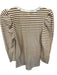 Pomander Place Size S Cream & Brown Cotton Shoulder Detail Striped Top Cream & Brown / S